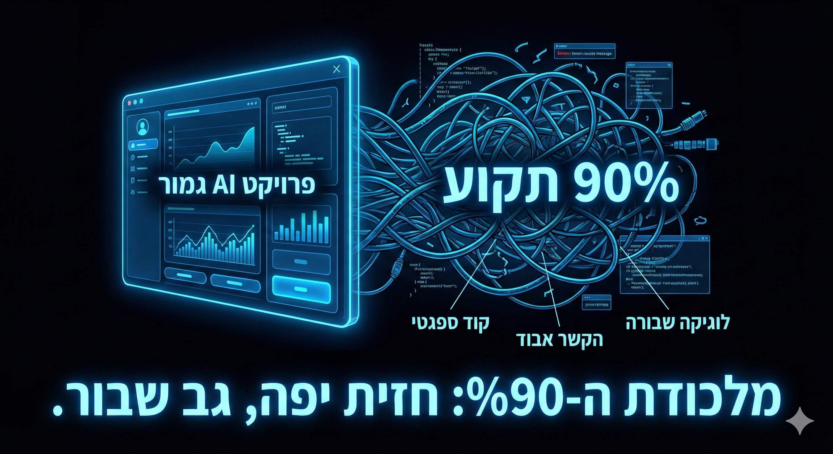 למה הפרויקט שלכם ב-Lovable או Base44 נתקע ב-90%?